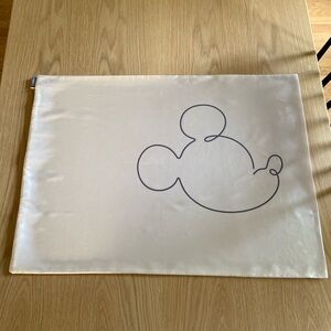 Kitsch cream Mickey Mouse satin pillowcase, zips closed